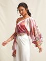 Amiko Draped Batwing Sleeve Top