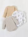 Baby Boys' 3pcs Little Bear Printed Bodysuit Set