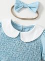 Baby Peter Pan Collar Puff Sleeve Bodysuit