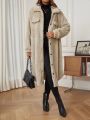 Women's Autumn Winter Lamb Wool Single-breasted Coat Outwear Mommy And Me Matching Outfits (3 Pieces Sold Separately)