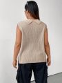 Plus Ribbed Knit Sweater Vest