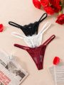 Valentines 3pcs/Set Women's Lace Thongs