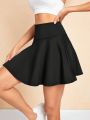 SHEIN Dance Studio Women's Simple Solid Color Sports Mini Skirt
