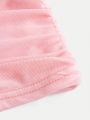 SHEIN Kids FANZEY Tween Girl'S Ruffle Trimmed Pleated T-Shirt