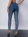 SHEIN SXY Washed Skinny Denim Jeans