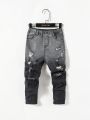 SHEIN Young Boy Ombre Ripped Jeans