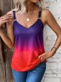 SHEIN LUNE Gradient Printed Cami Top With Circular Metal Detail