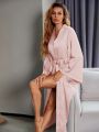 Belted Satin Night Robe