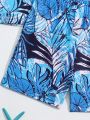 Boys' Tropical Printed Raglan Sleeve Swimwear Set