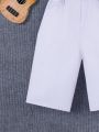 Boys' Basic White Loose Comfortable Denim Shorts For Casual Wear