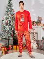 Men Christmas & Cartoon Graphic Loungewear Top