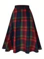 Plus Size Women's Plaid Skirt