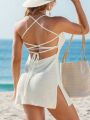 SHEIN Swim BohoFeel Women'S Back Strappy Side Slit Cover Up