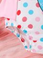 Baby Girls' Ice Cream Printed Bodysuit With Ruffle Details