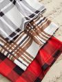 3pcs Women'S Plaid Pattern Bowknot Decor Long Pajama Pants Set