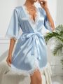 Women's Lace Patchwork Robes, Sleepwear