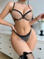 Women'S Sexy Lingerie Set With Shiny Rhinestones And Tassels