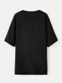 Sainen.image Loose Fit Long T-shirt With Small Round Neckline, Plus Size