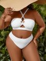 SHEIN Swim Vcay Plus Size Solid Color Swimsuit Set