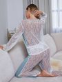 Contrast Lace PJ Set Without Panty