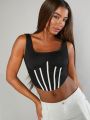 Pretty on the Outside Striped Print Crop Tank Top