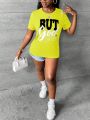 SHEIN Slayr Slogan Graphic Tee