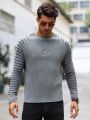 Men'S Color Block Striped Drop Shoulder Sweater