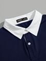 Manfinity Hypemode Men Letter Patched Detail 2 In 1 Polo Shirt