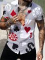 Men Playing Card Print Shirt