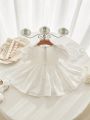 Baby Girl White Embroidered Puff Sleeve Dress