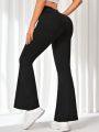 Women'S High Waisted Solid Color Flared Running Pants