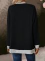 Women's Color-block Drop Shoulder Sweatshirt