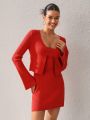 Danah Kim Knit Dress And Cardigan Set