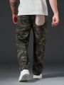 Men Plus Camo Print Straight Leg Jeans