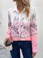 Floral Print Button Front Shirt