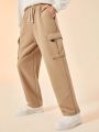 SHEIN Teenage Boy's Loose Fit Workwear Style Straight Leg Cargo Pants