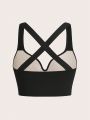 Yoga Basic Women's 2pcs Crisscross Back Sports Bra