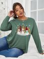 SHEIN Unity Plus Christmas Print Tee