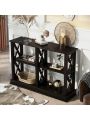 Console Table with 3-Tier Open Storage Spaces and 