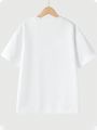 Plus Size Women's Snowman Print Short Sleeve T-shirt With Slogan, Round Neck
