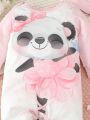 Baby Girls' Cute Panda Ballet Printed Jumpsuit For Autumn And Winter