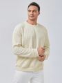 SHEIN Extended Sizes Men Plus Solid Drop Shoulder Sweatshirt