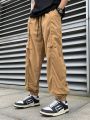 Manfinity Hypemode Men Drawstring Waist Slant Pocket Pants