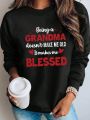 Women's Fleece-lined Sweatshirt With Slogan Print