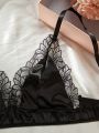 Women'S Embroidered Bra Set With Adjustable Shoulder Straps