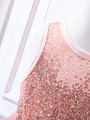 SHEIN Kids CHARMNG Little Girl's Simple Sequin Top & Tulle Dress Combo