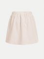 SHEIN Tween Girl Lace Up Front Skirt