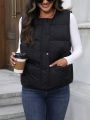 SHEIN LUNE 2023 New Arrival Women's Winter Padded Vest, Simple, Warm, Fashionable