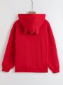 Women's Red Hooded Sweatshirt