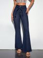 Women's High Waist Flared Jeans With Belt